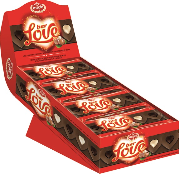 BER LOVE FINDIK KREMALI BİTTER BEYAZ VE SÜTLÜ ÇİKOLATA 55 GR