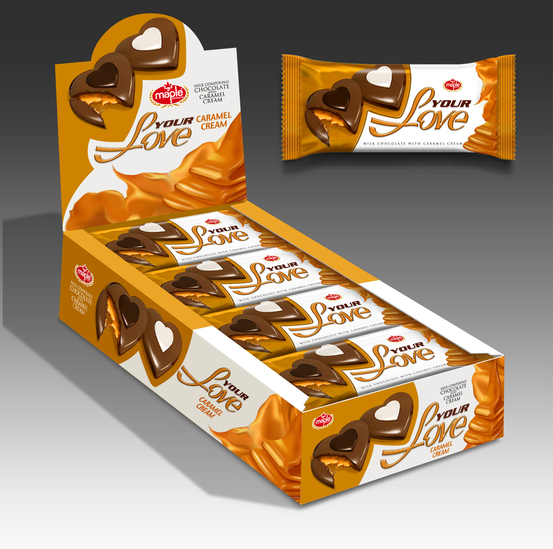 YOUR LOVE  CARAMEL KREMALI BİTTER,BEYAZ VE SÜTLÜ ÇİKOLATA